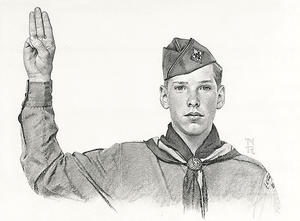 Norman Rockwell -Boy Scout,pledge -pencil