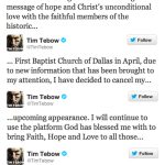 Tebow Cancellation “Disheartening”